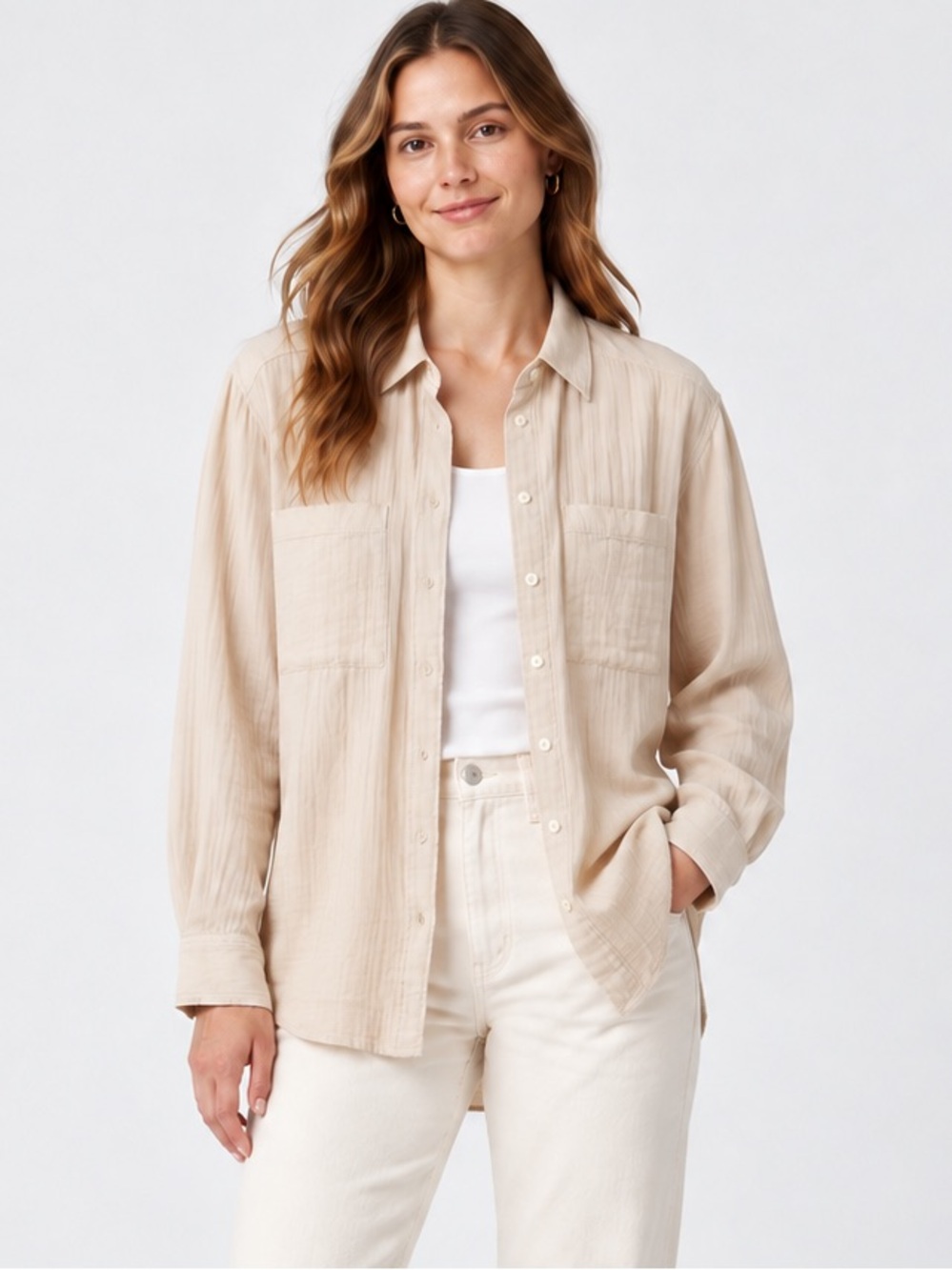 Gap Cotton Gauze Button-Down Shirt